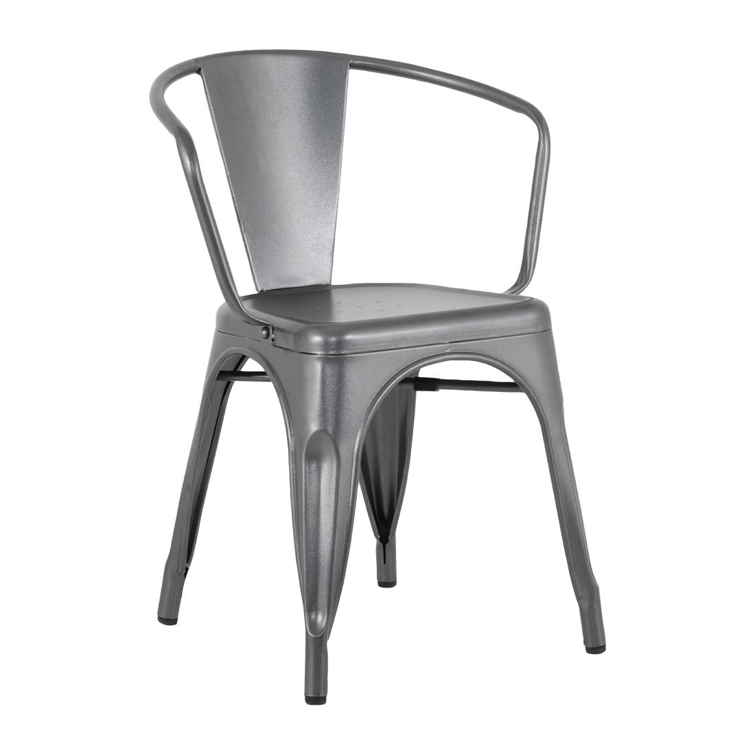 HZ807 Bolero Bistro Curve Armstoelen Donkergrijs (4 stuks)