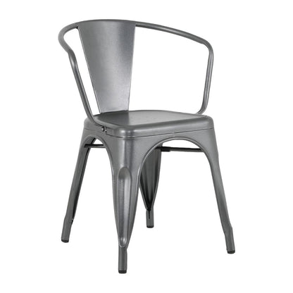 HZ807 Bolero Bistro Curve Armstoelen Donkergrijs (4 stuks)
