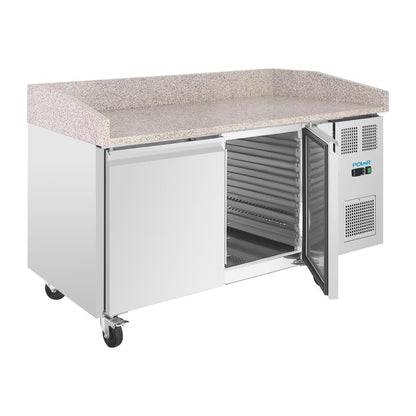 UA081 Polar U-Serie Dubbele Deur Pizza Werkbank met Granieten Blad 428Ltr