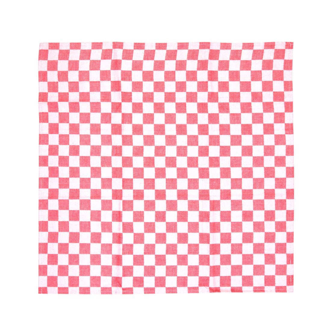 E579 Vogue theedoek rood geblokt