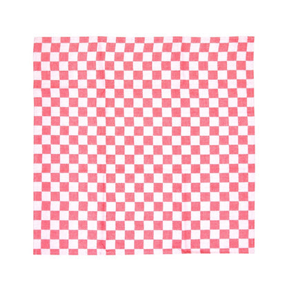 E579 Vogue theedoek rood geblokt