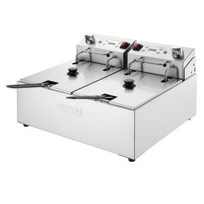 CU624 Buffalo Dubbele Elektrische Friteuse met Timer 2x5Ltr