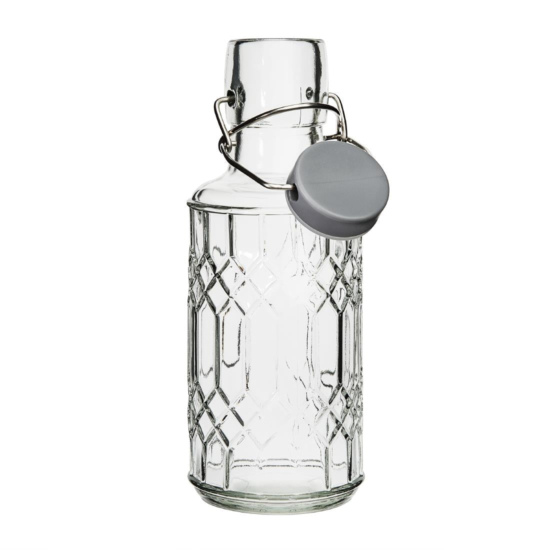 DN818 Olympia geo glazen waterfles met stop 380 ml (6 stuks)