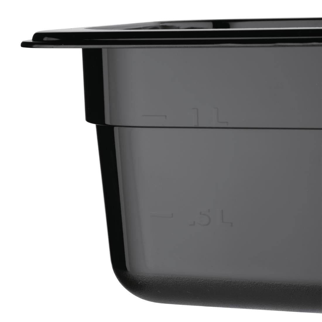 U470 Vogue polycarbonaat bak zwart GN 1/6 100mm