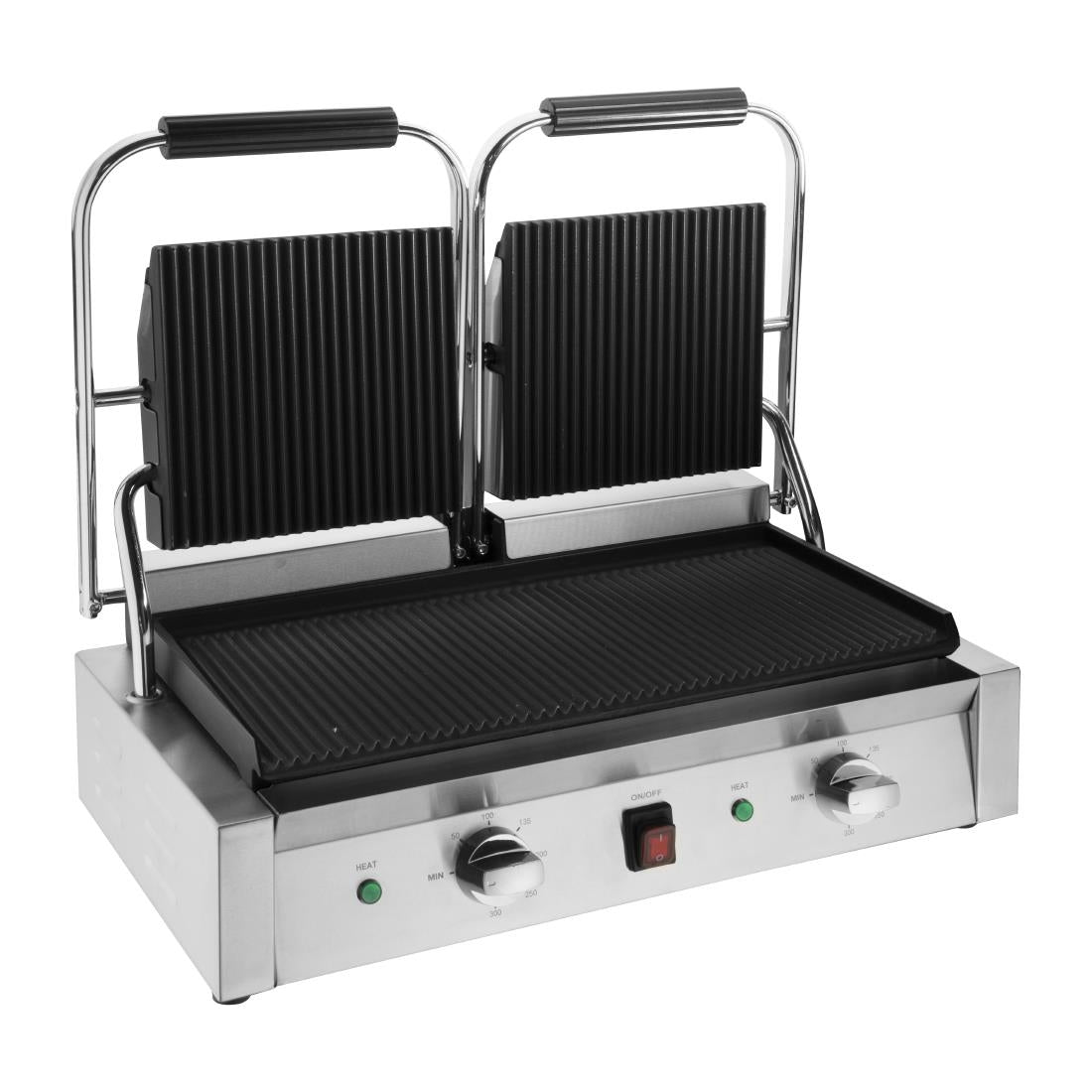 CU604 Buffalo Bistro Dubbele Geribbelde Contactgrill
