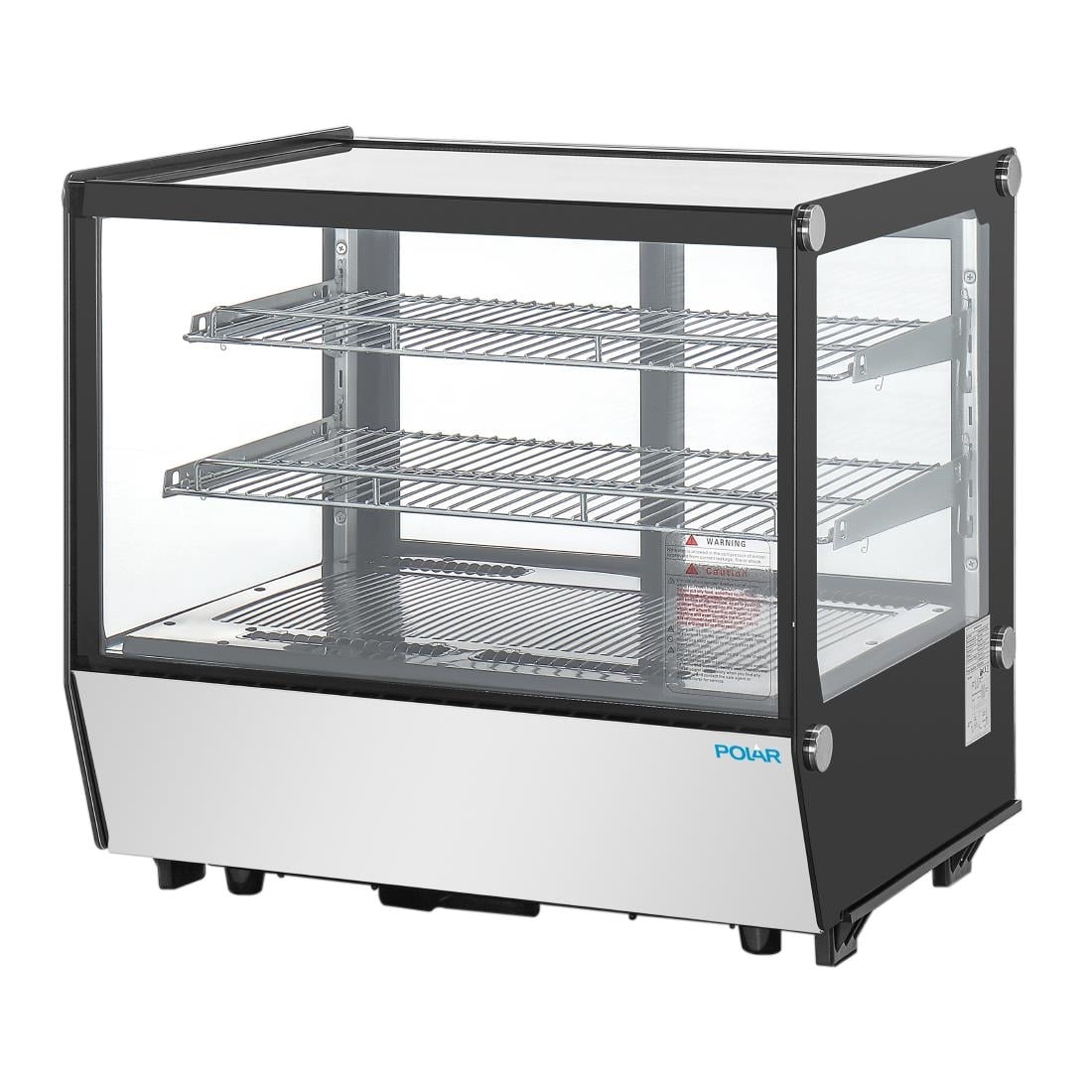 PG003 Polar G-Serie Aanrecht Model Display Koelkast Zwart Vierkant Glas 120Ltr
