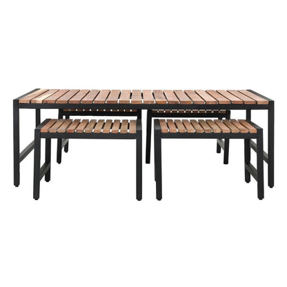 DK903 Bolero Lage Salontafel Van Staal En Acacia, 1200x800mm