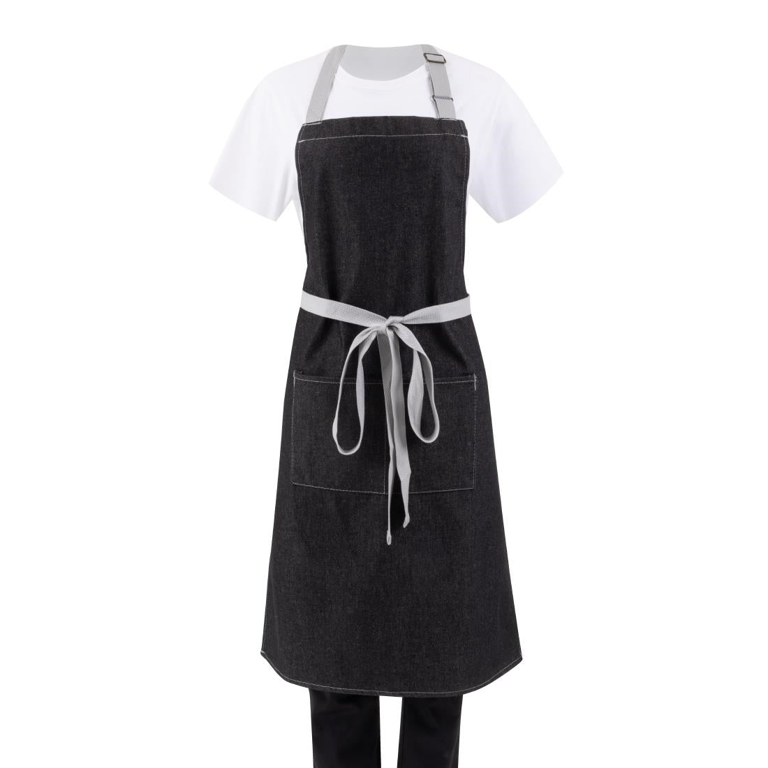 B981 Southside halterschort zwart denim