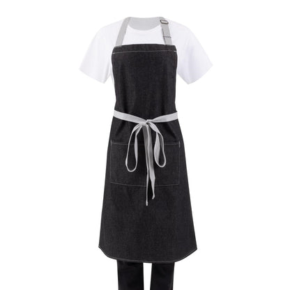 B981 Southside halterschort zwart denim