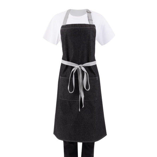 B981 Southside halterschort zwart denim