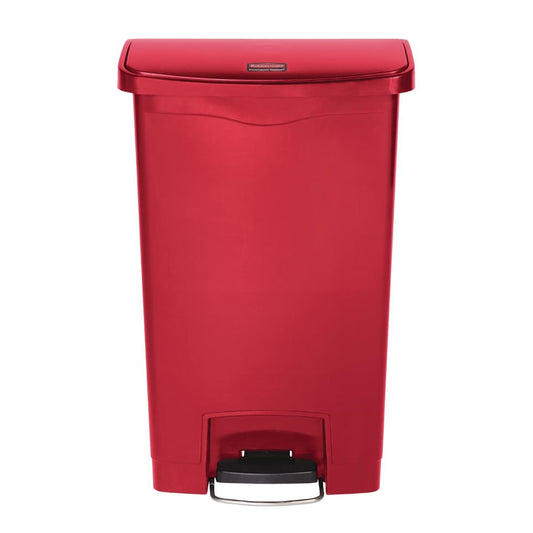 GL026 Rubbermaid Slim Jim Front Step pedaalemmer 50Ltr rood