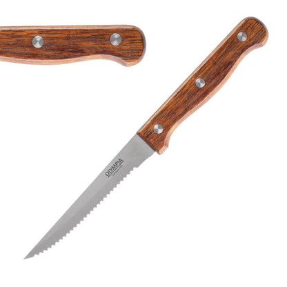 C136 Olympia steakmes houten heft 21,5cm (12 stuks)
