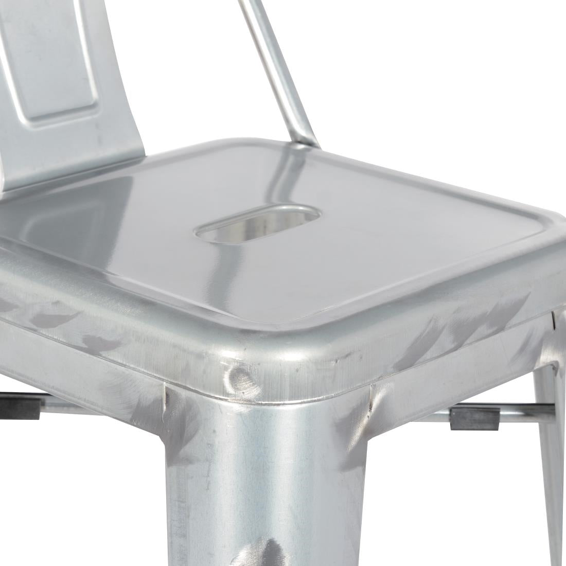 DL877 Bolero Bistro Hoge Kruk Van Staal Met Rugleuning (4 Stuks)
