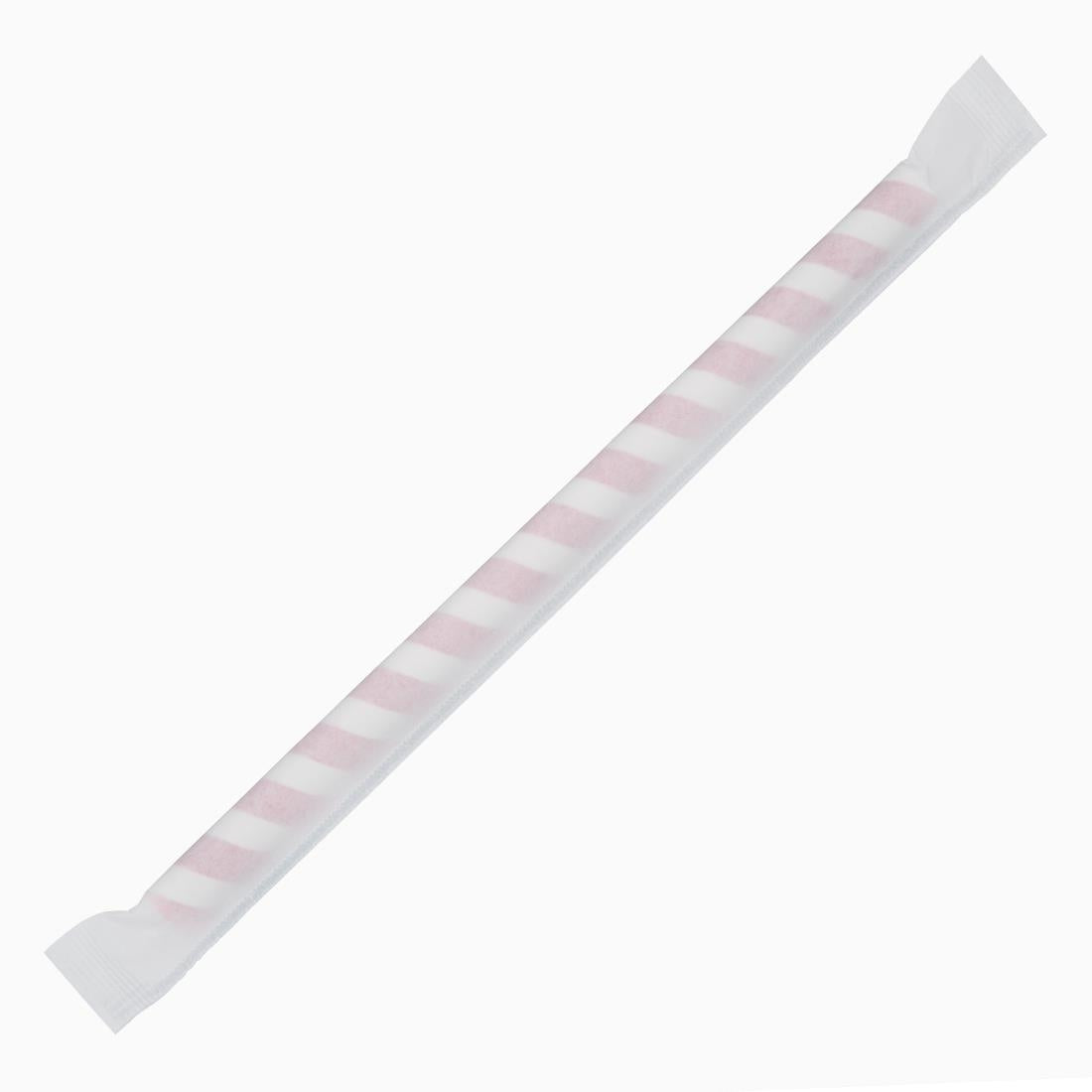 FP443 Fiesta Compostable composteerbare papieren smoothierietjes 210mm rood-wit  Individueel verpakt (250 stuks)