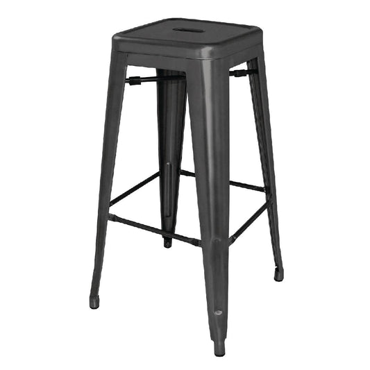 DL881 Bolero Bistro gegalvaniseerd stalen barkruk zwart (4 stuks)