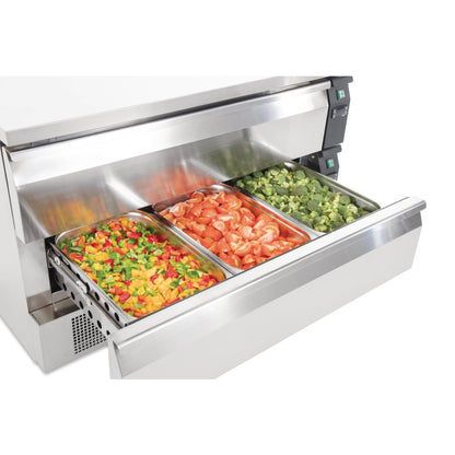 DA997 Polar U-serie compacte koel-vrieswerkbank 2 lades 6x GN 1/1