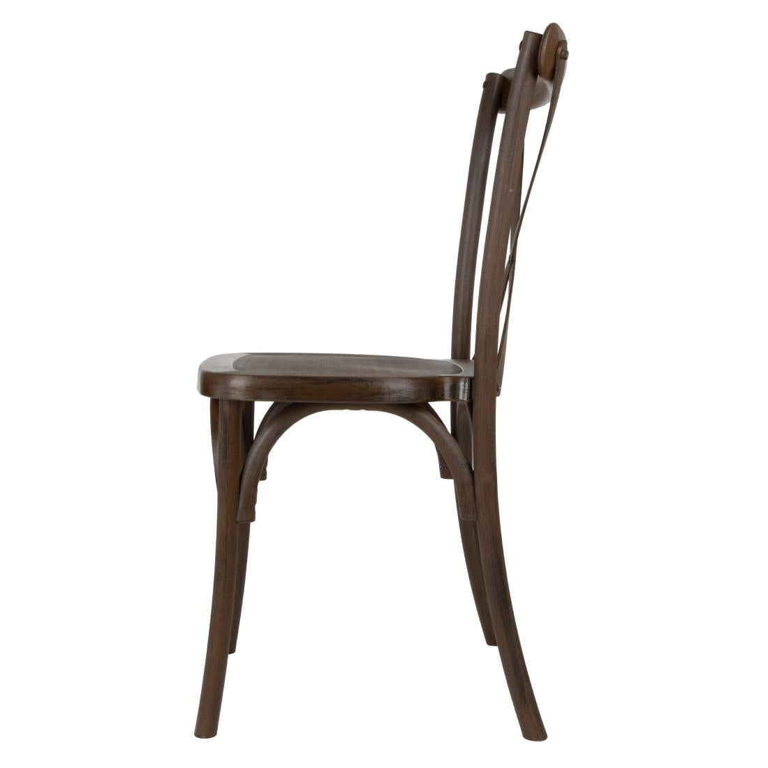 HW281 Bolero Manhattan Cross-Back Harsstoelen Donker Hout Effect (4 stuks)