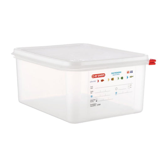 T989 Araven GN 1/2 voedselbak met deksel 12,5L (4 stuks)