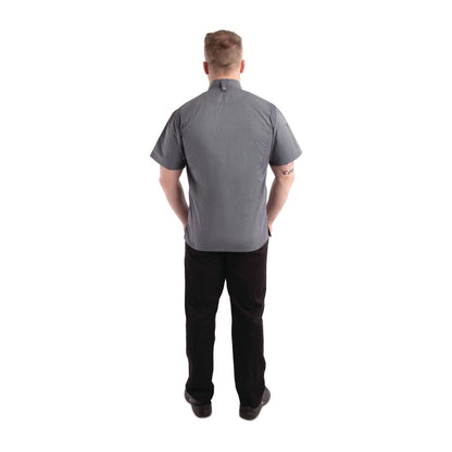 BB267-XS Chef Works Urban Springfield unisex koksbuis met rits korte mouw inktblauw XS