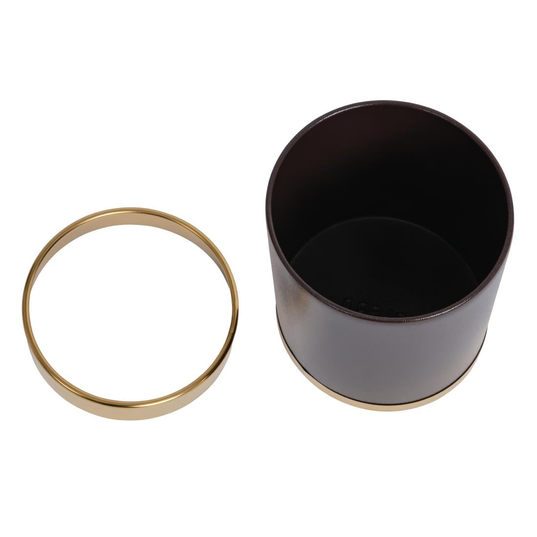 Y804 Bolero prullenbak bruin met gouden rand 10,2Ltr