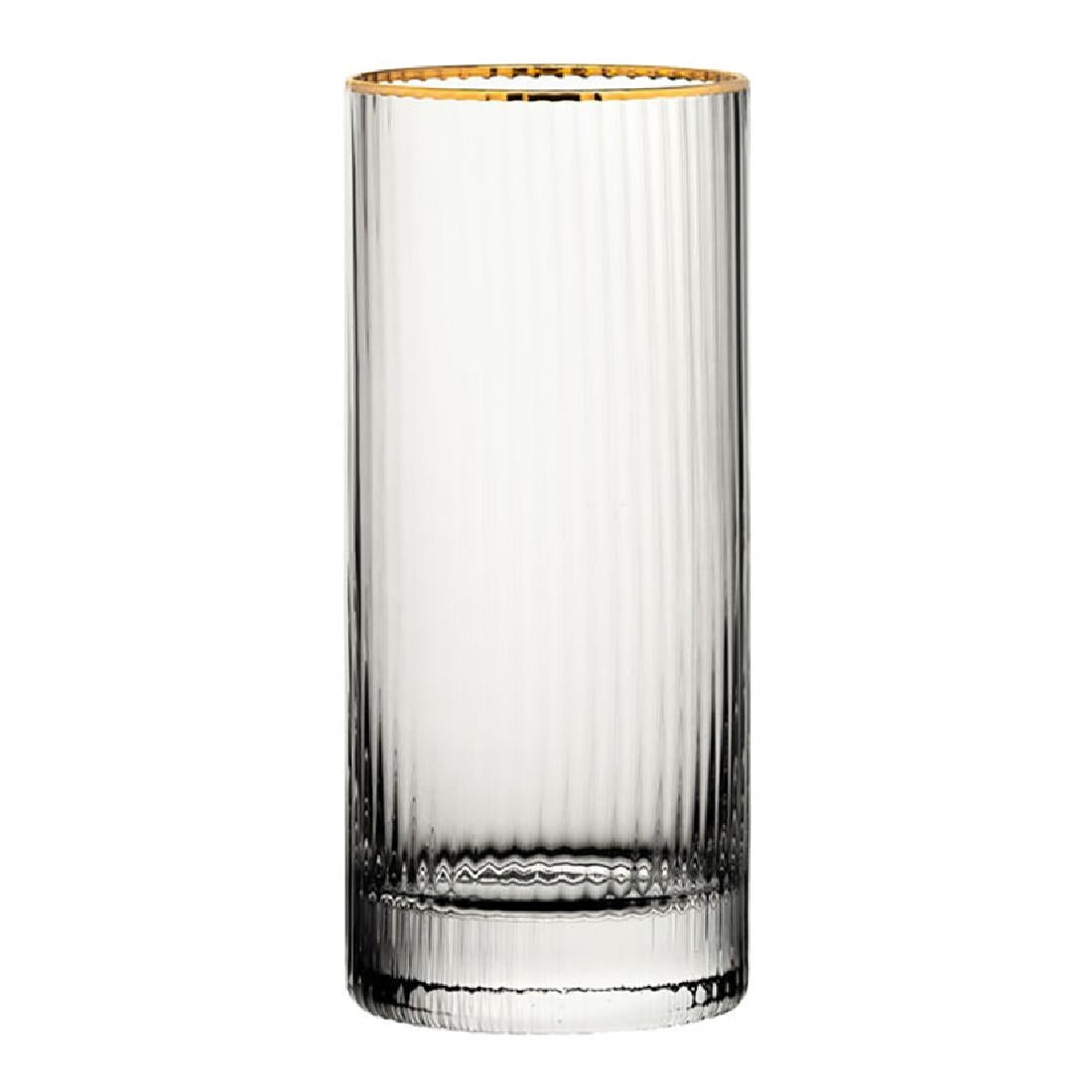 DZ443 Utopia Hayworth Hiball-Glas Met Gouden Rand, 355ml (6 stuks)
