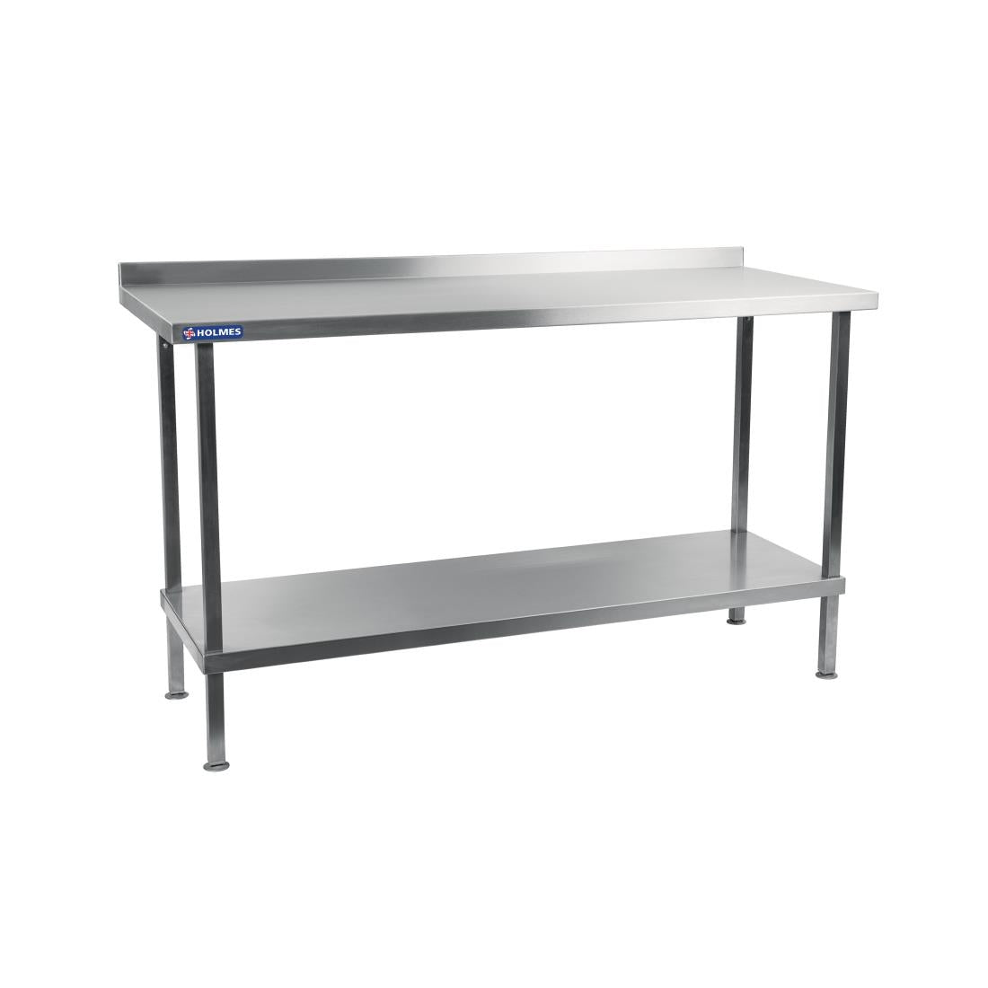 DR023 Holmes roestvrijstalen wandtafel met opstand 1500 mm