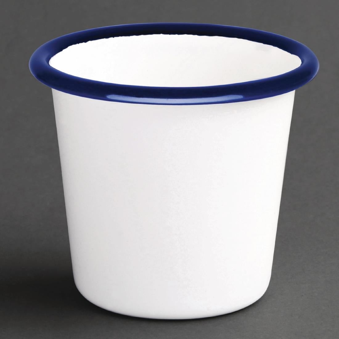 DC383 Olympia Emaille sauspotje wit en blauw 11,4cl (6 stuks)