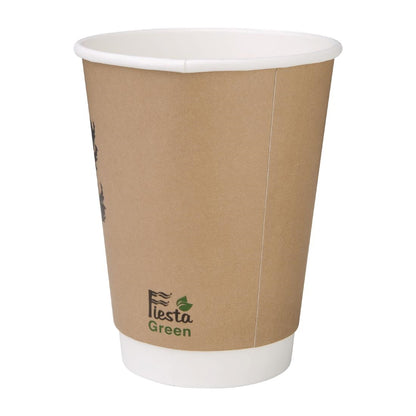 DY987 500 Fiesta Compostable composteerbare dubbelwandige koffiebekers 35,5cl (500 stuks)
