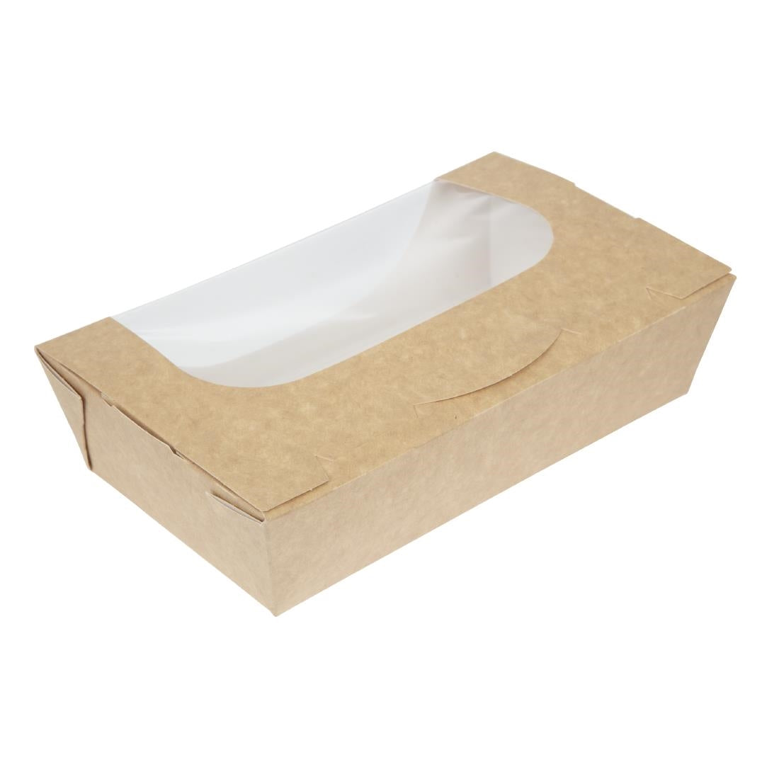 FA372 Colpac kraft saladebakken met venster en insteeksluiting 1Ltr (200 stuks)