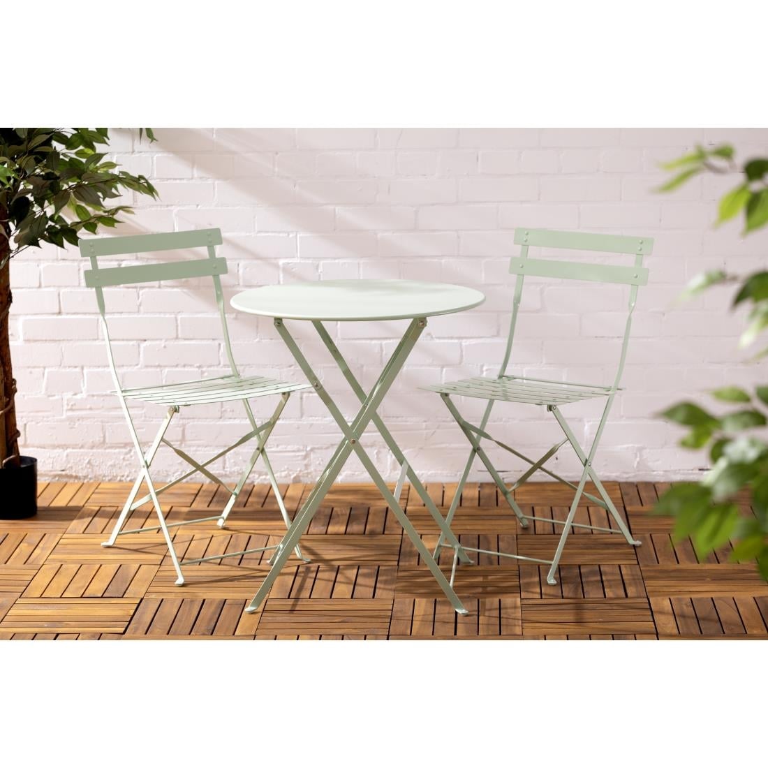 FT272 Bolero stalen klaptafel rond lichtgroen 595mm