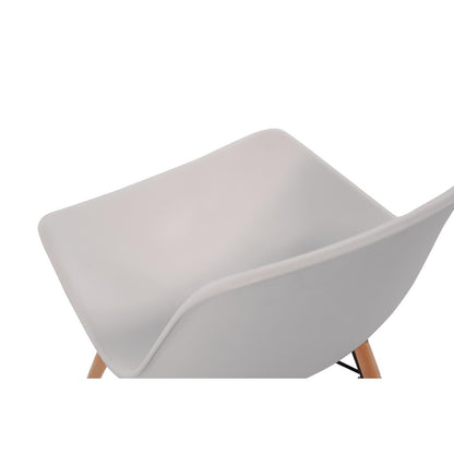 DM840 Bolero Arlo polypropyleen stoelen met houten poten wit (2 stuks)