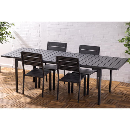 HW526 Bolero Valletta Grijs Gelat Lattenverlengbare Buiteneetkamertafel