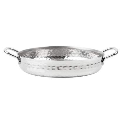 HY112 Olympia Tafelpresentatie Schotel Met Handvat Roestvrij Staal Gehamerd 180mm