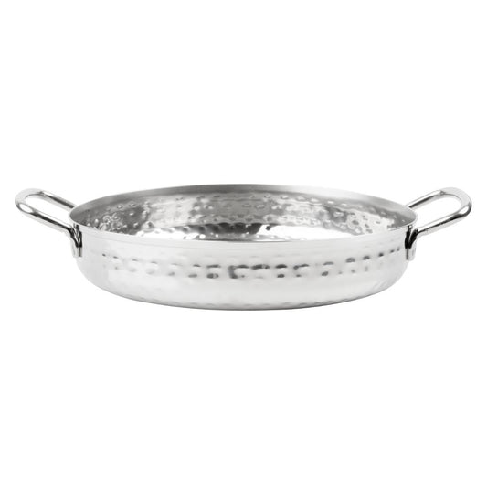 HY112 Olympia Tafelpresentatie Schotel Met Handvat Roestvrij Staal Gehamerd 180mm
