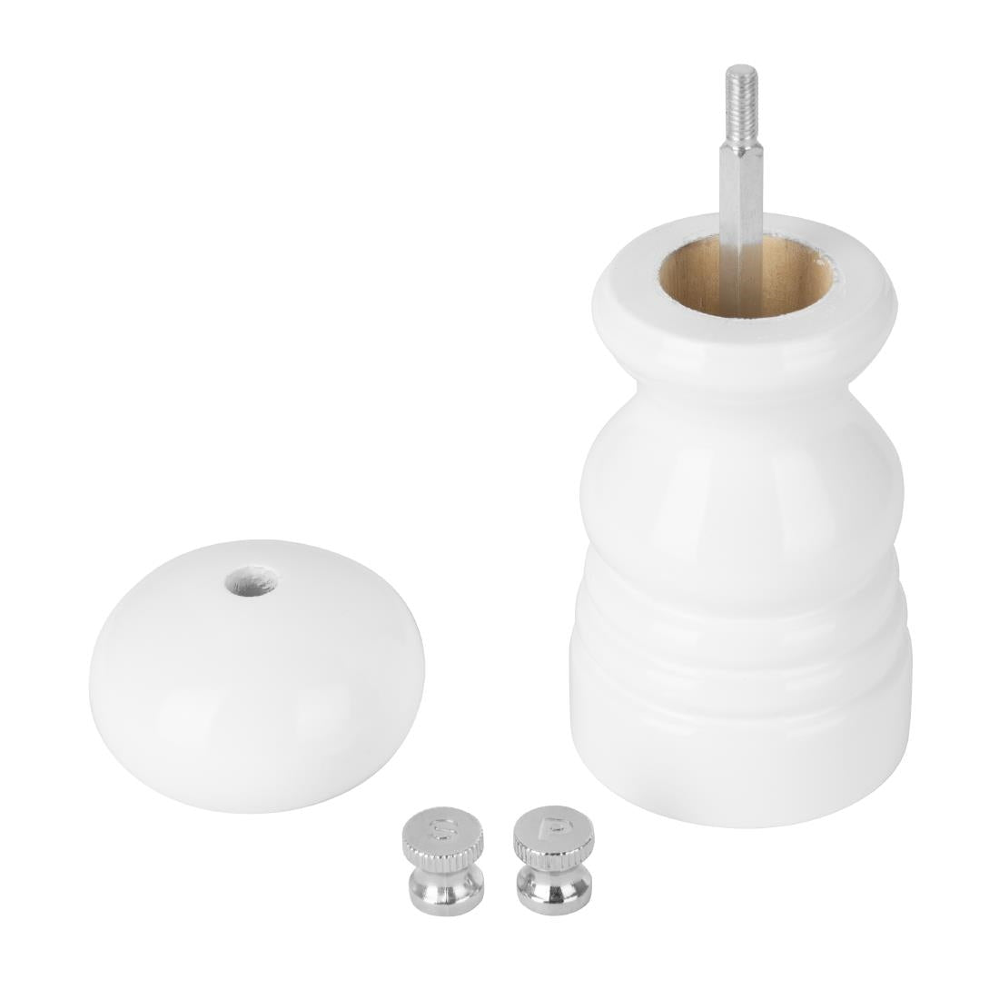 DN652 Olympia Zout- Of Pepermolen Wit Hevea Hout 125mm