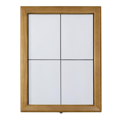 CU938 Securit Teak wit LED informatie 4xA4 display (excl paal en voet)