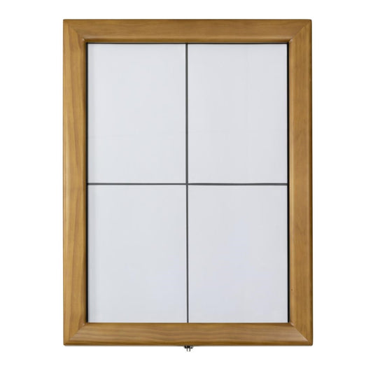 CU938 Securit Teak wit LED informatie 4xA4 display (excl paal en voet)