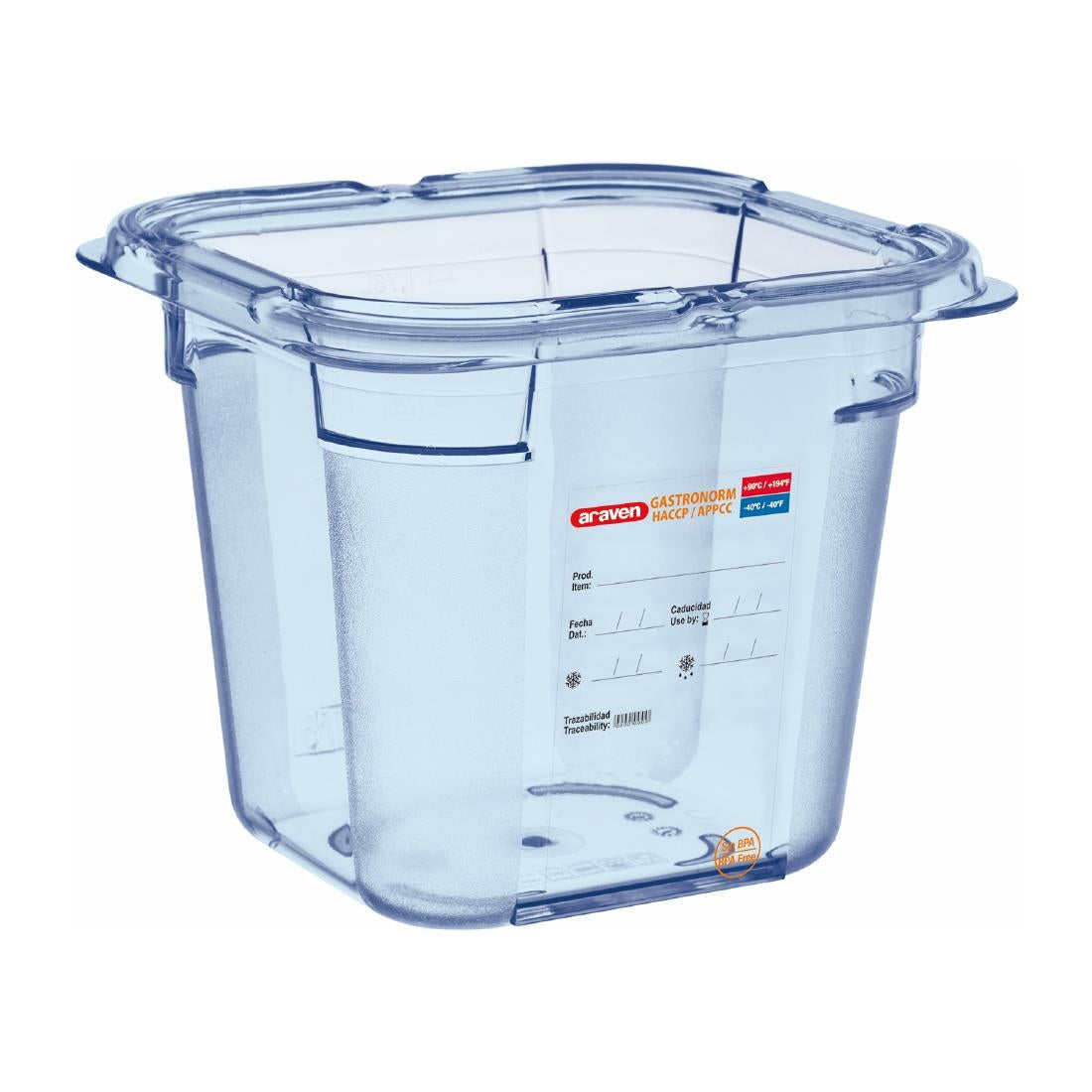 GP572 Araven ABS blauwe GN 1/6 voedseldoos 15cm diep