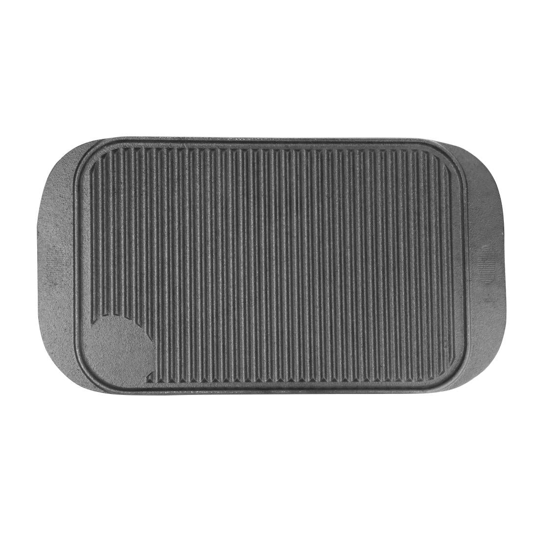 M650 Vogue dubbelzijdige gietijzeren grillplaat glad/ribbel