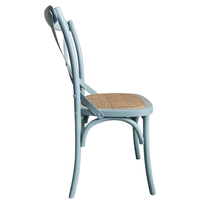 GG655 Bolero houten stoel met gekruiste rugleuning antiek blue wash (2 stuks)