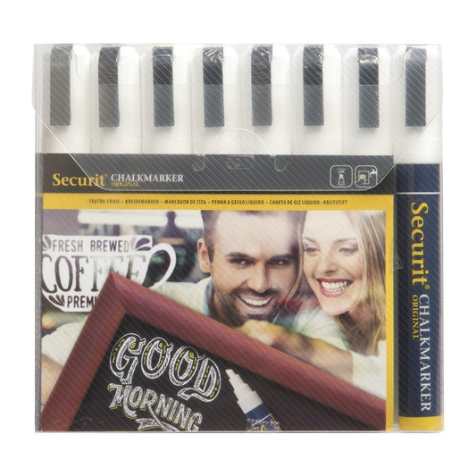 GF261 Securit set wisbare krijtstiften 6mm wit (8 stuks)