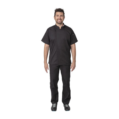 B472-S Chef Works Springfield unisex koksbuis met rits zwart S