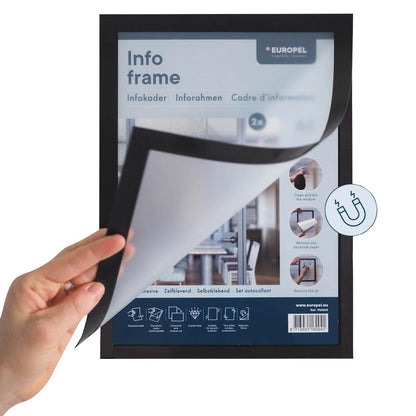 HU455 Europel Info Frame / Zelfklevende Set 2 Stuks A4 Zilver