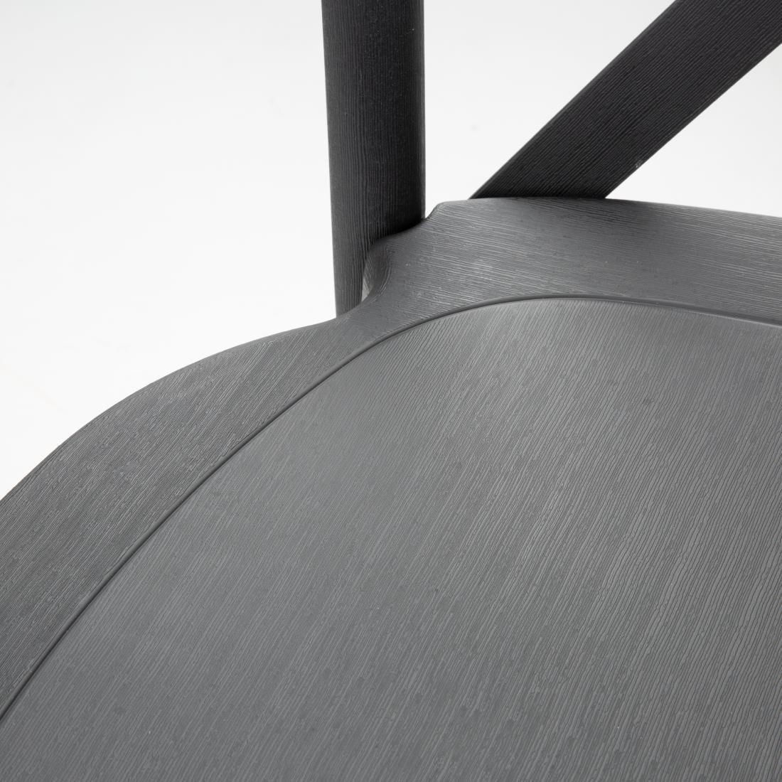 HW283 Bolero Manhattan Cross-Back Kunststof Stoelen Zwart (4 stuks)