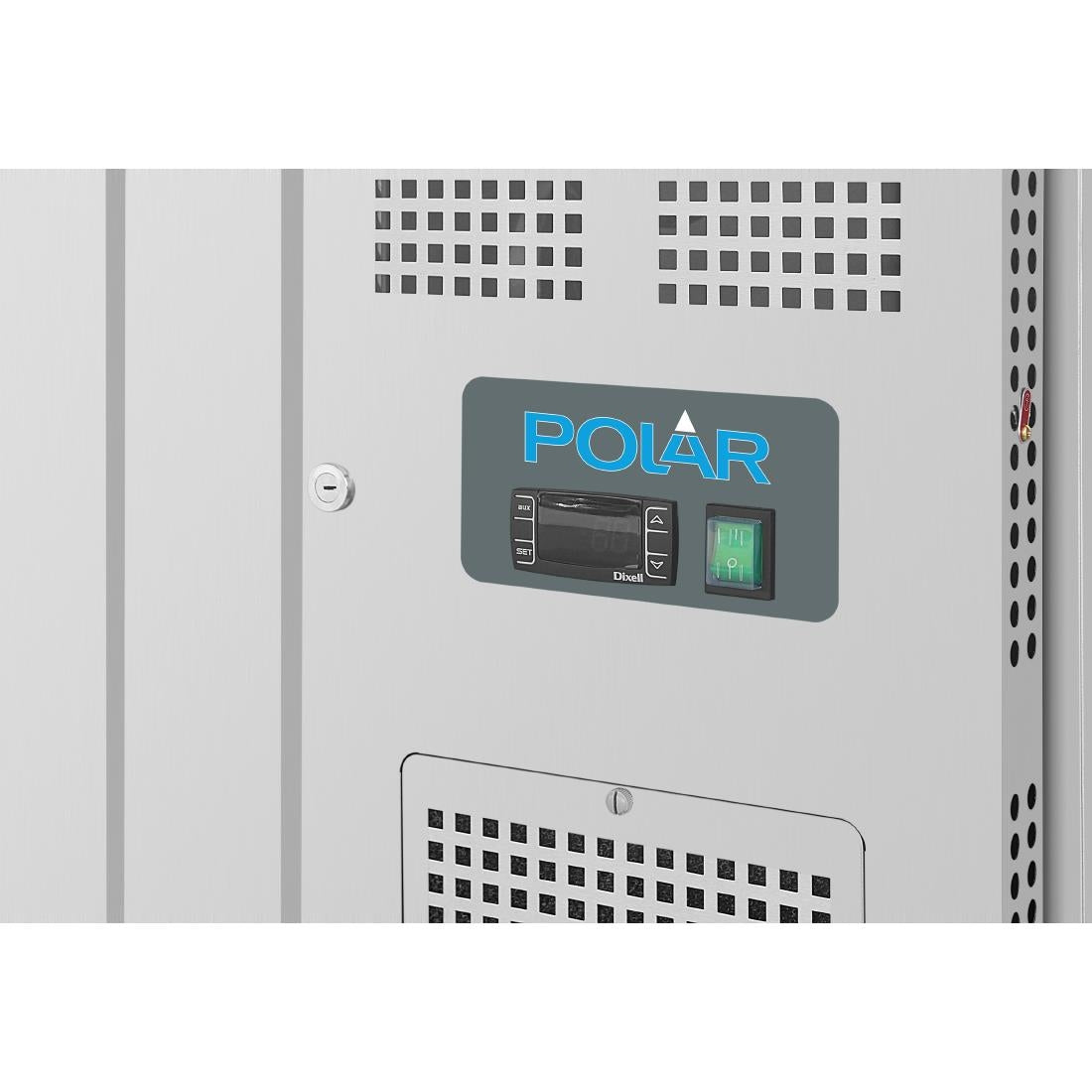 UA019 Polar U-serie vierdeurs saladette met vierkant kuchscherm