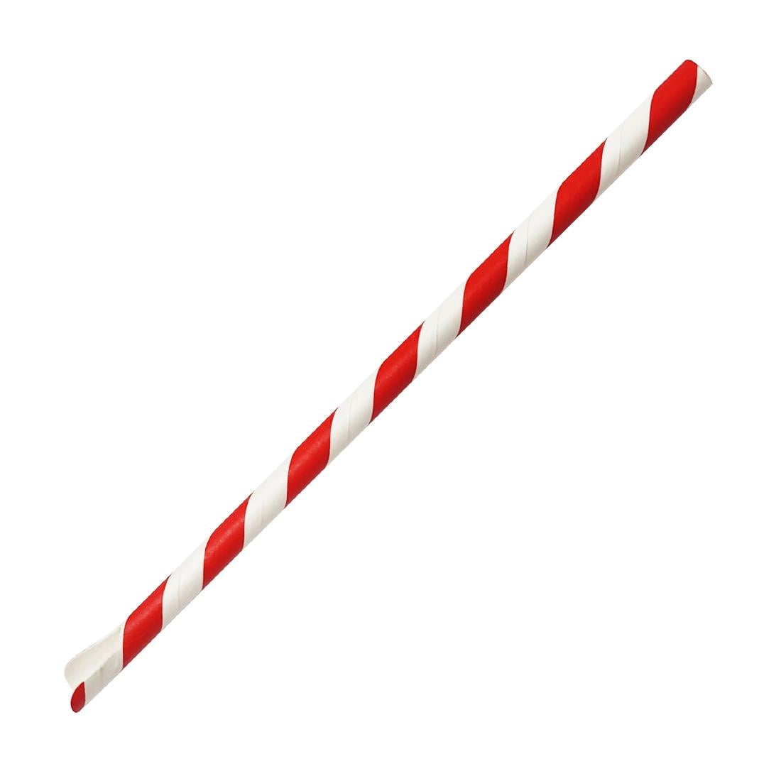 HU366 Fiesta Composteerbare Papieren Lepelrietje Rood & Wit Gestreept 210x8mm (250 stuks)