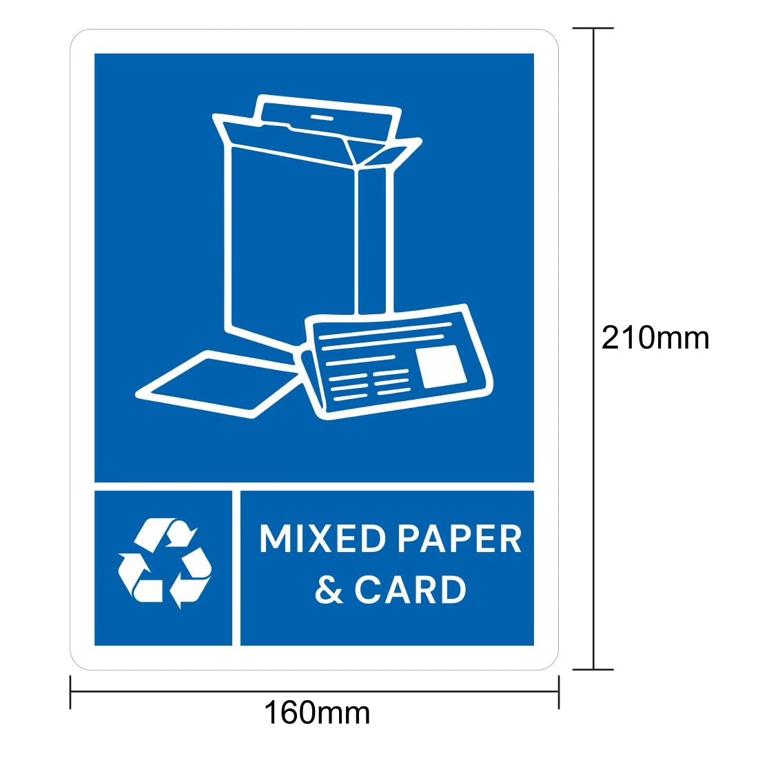 JB490 Jantex Slim Bin Label - Gemengd Papier & Karton