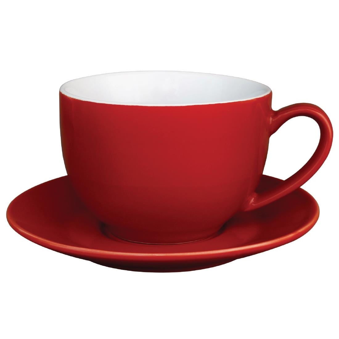 GK076 Olympia Café cappuccinokoppen rood 34cl (12 stuks)