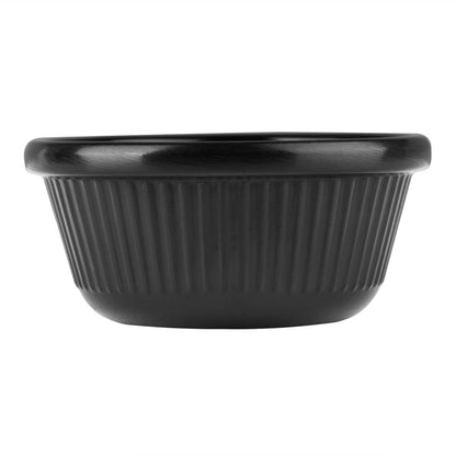 DM162 Olympia Kristallon melamine ramekins geribbeld zwart 2,8cl (12 stuks)