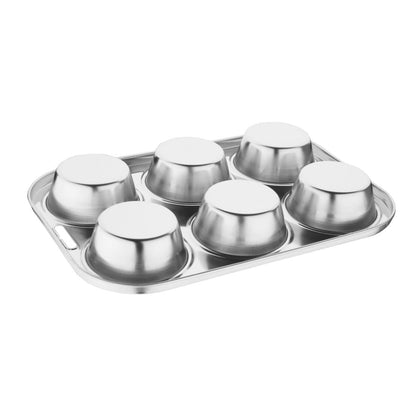 E714 Vogue roestvrijstalen muffinbakvorm 6 cups